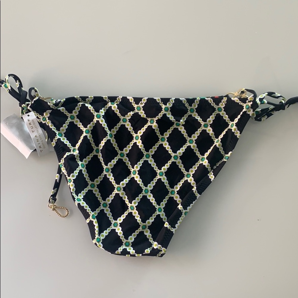 Nwt Trina Turk String Bikini Bottom Gold Accents - image 8